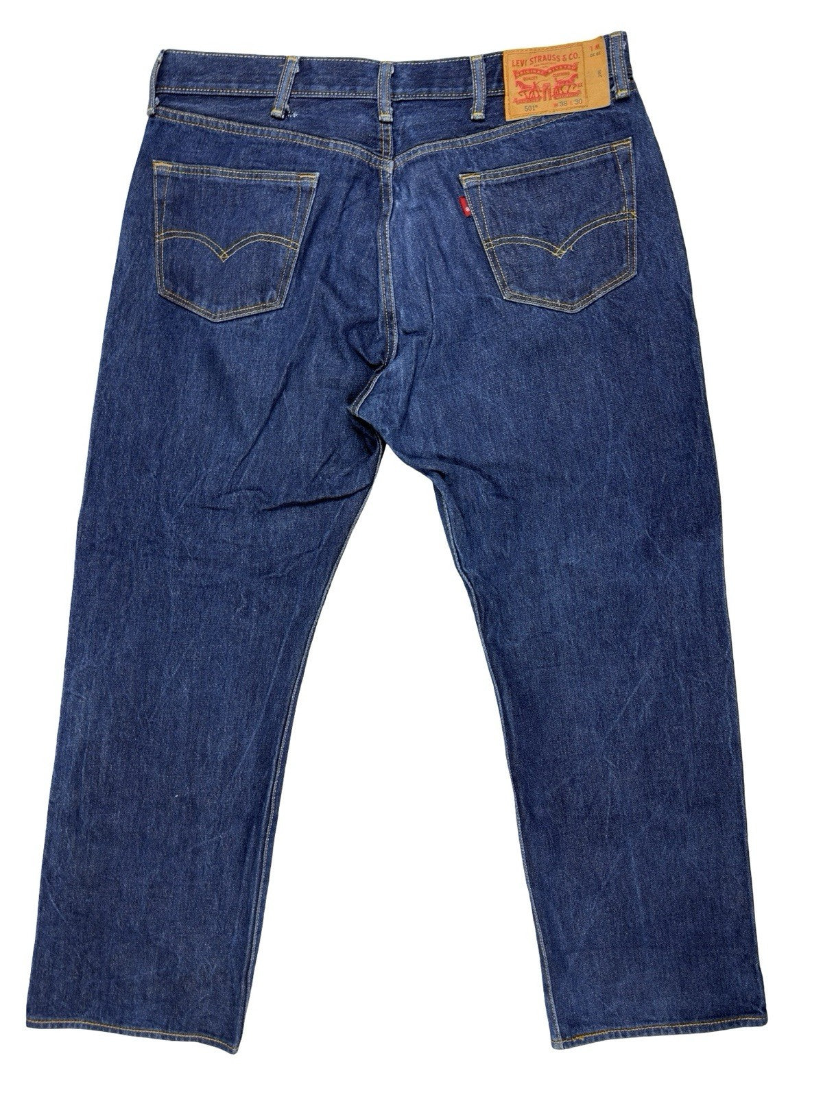 Levi's 501 Blue Straight Leg Denim Jeans 38W 30L