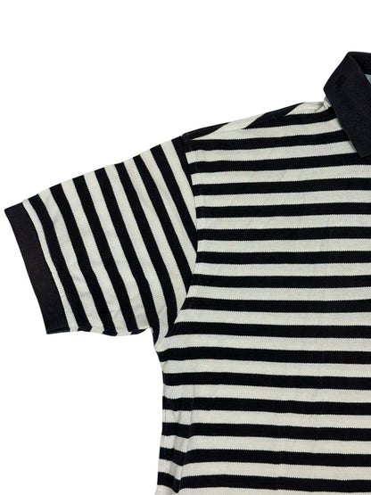 Tommy Hilfiger Blue Striped Cotton Polo Top Small