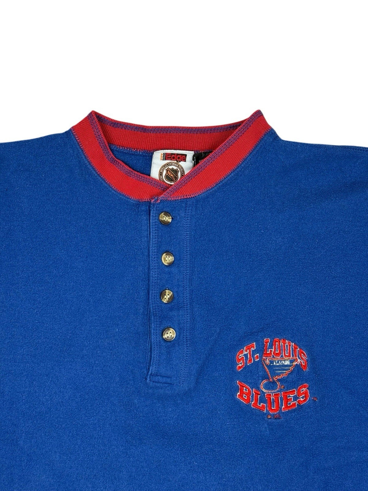 St Louis Blues Vintage NHL Pro Edge Henley Jumper Large