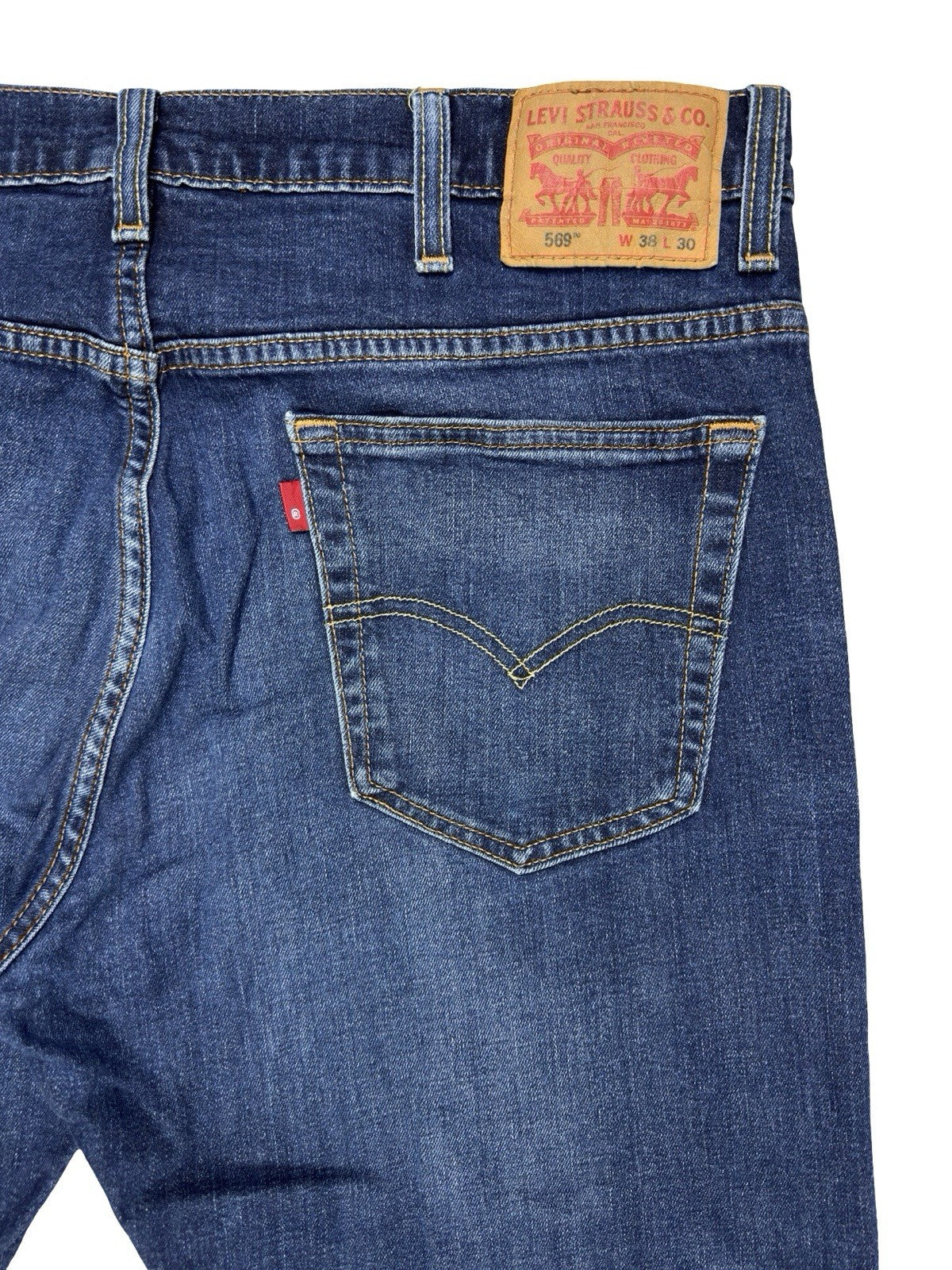 Levi's 569 Loose Straight Fit Blue Denim Jeans 38W 30L