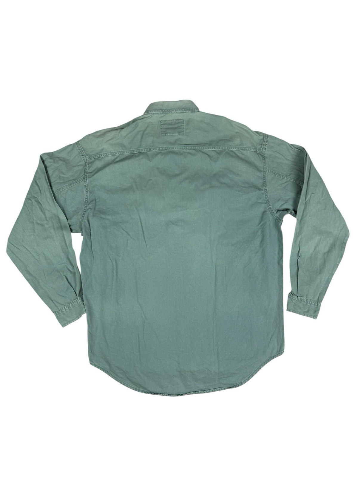 Levi's Vintage 90's Teal Green Button Up Western Cotton Denim Shirt Large