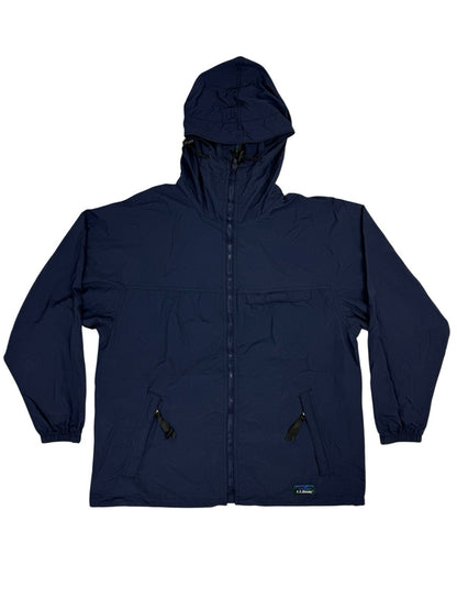 LL Bean Blue Vintage Zip Hooded Jacket Medium
