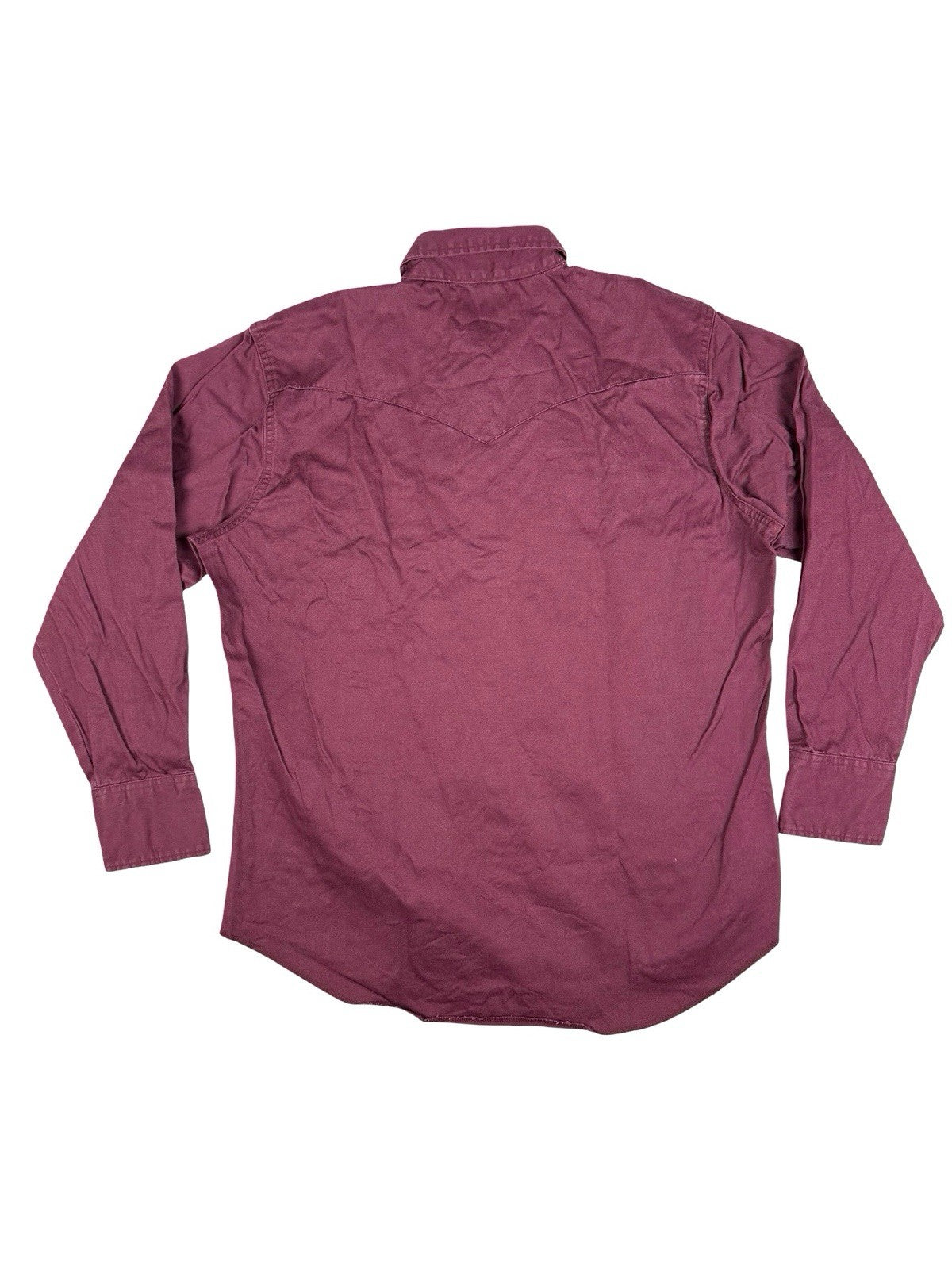 Wrangler Maroon Western Cowboy Pearl Snap Shirt Large