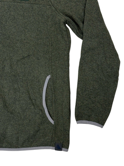 LL Bean Green Fleece Snap Jumper Medium
