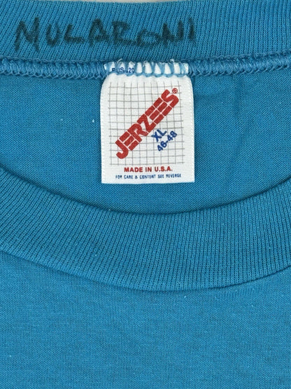 Jerzees Vintage Blue Printed 90's Tile Company Top XL