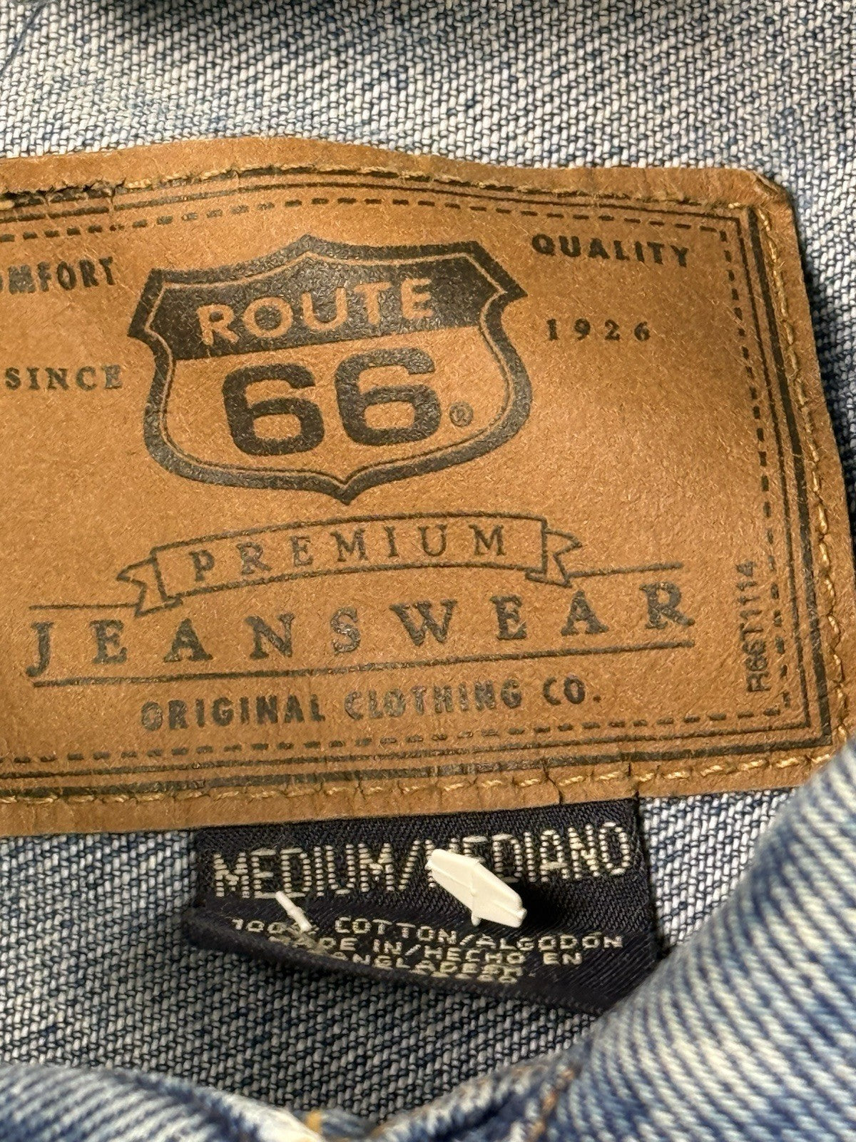 Route 66 Retro Blue Denim Jacket Medium
