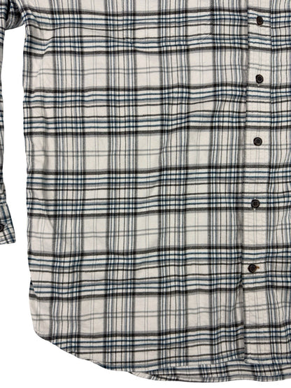 Carhartt Rugged Flex Relaxed Fit White Plaid Flannel Button Shirt 2XL Tall