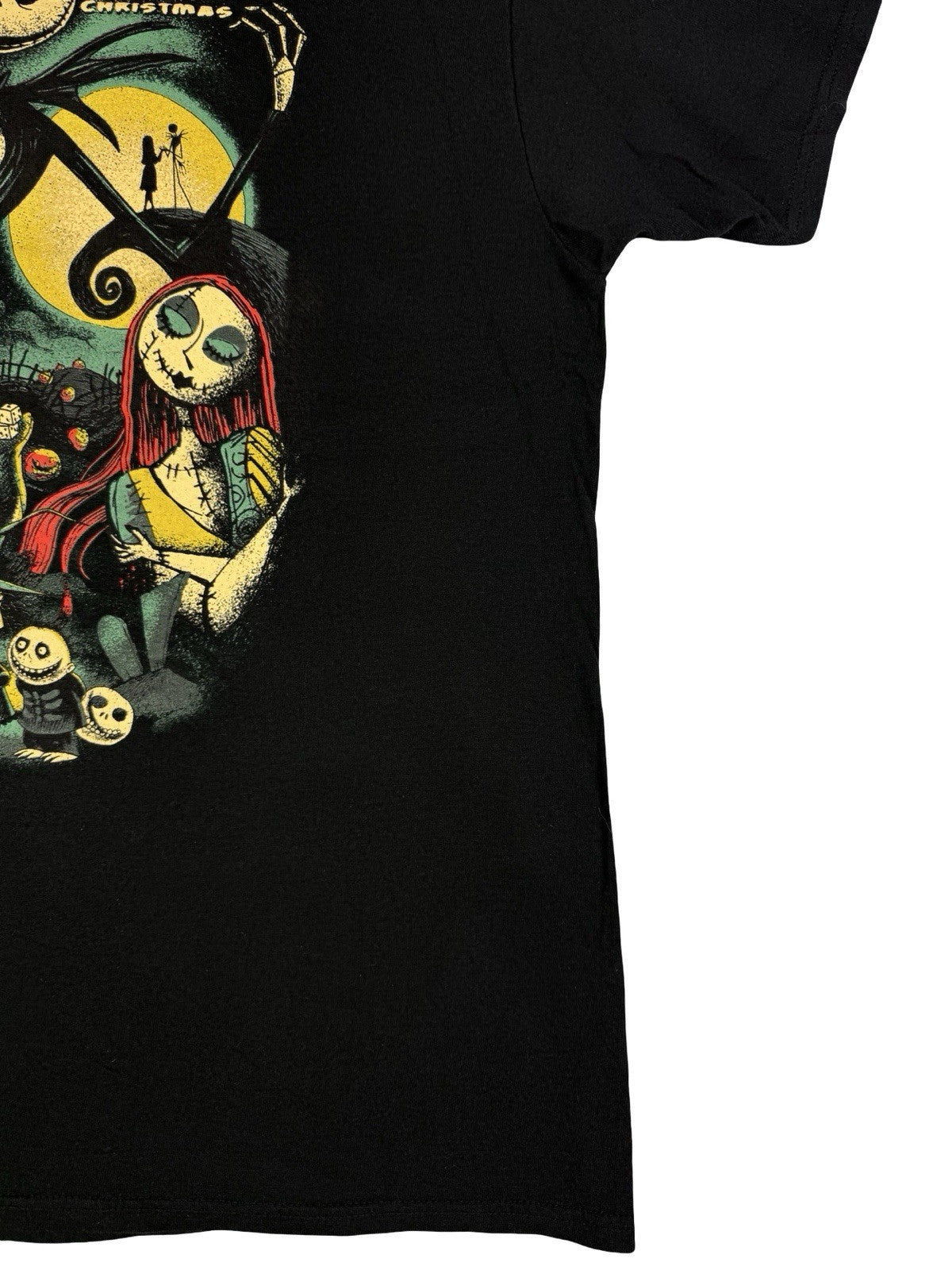 The Nightmare Before Christmas Black Comic Book Print Top Large