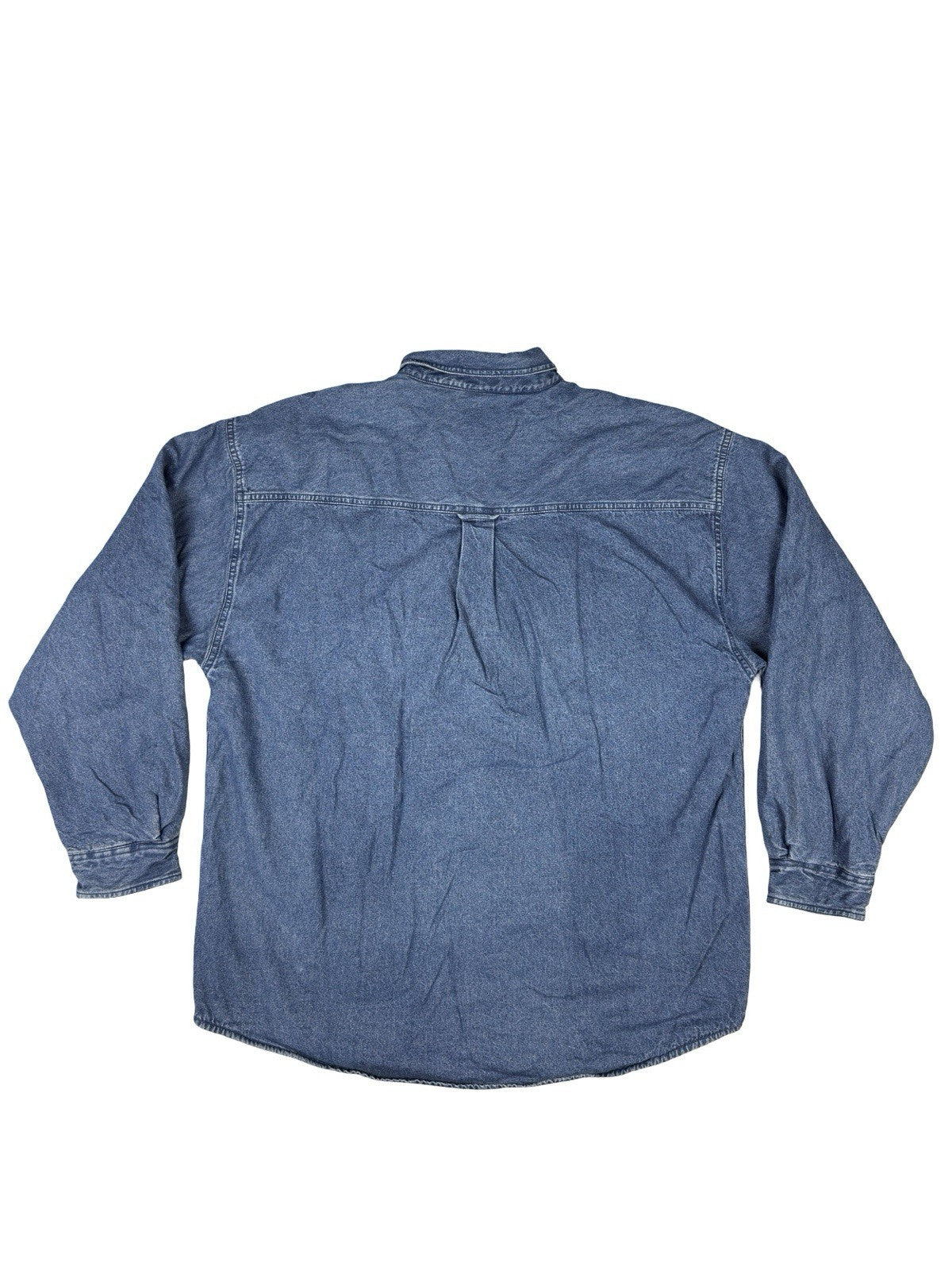 Sun River Vintage Blue Denim Fleece Lined Shirt Jacket Large