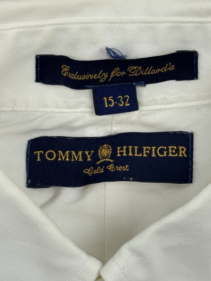 Tommy Hilfiger Vintage White Gold Crest Shirt Medium (15" Collar)