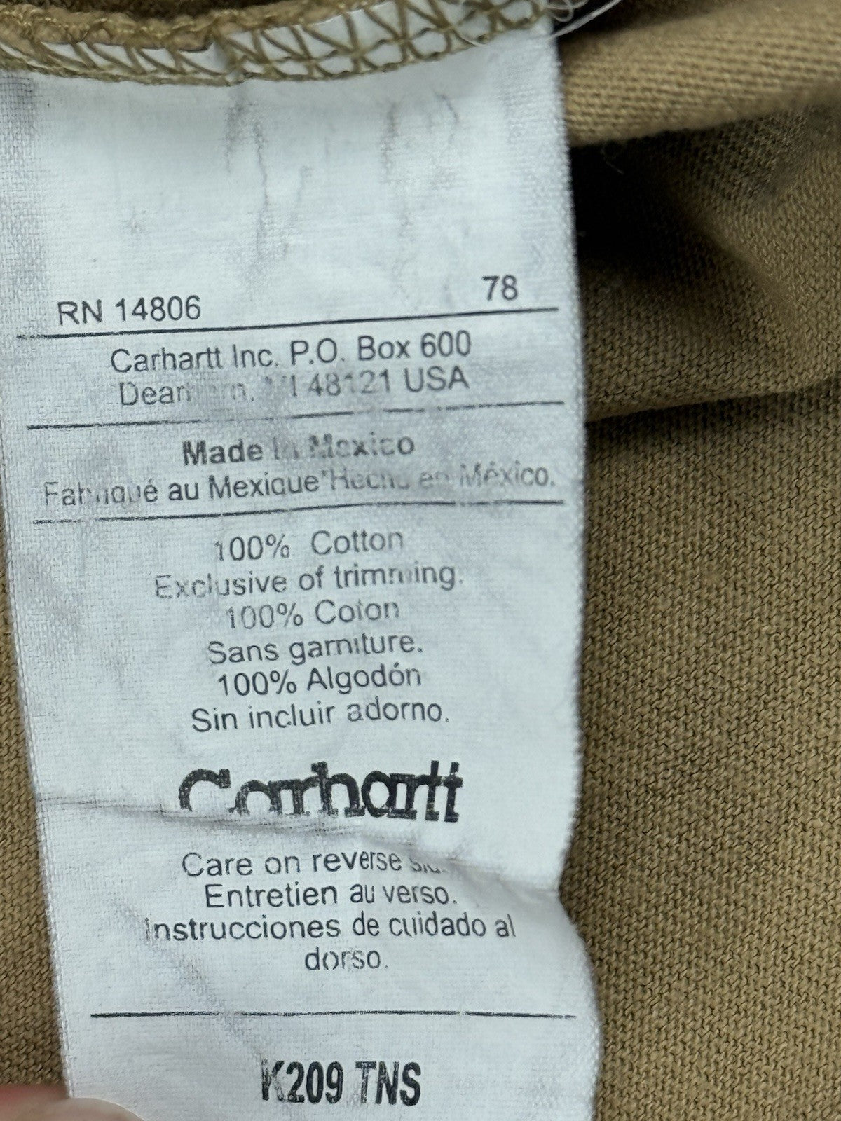 Carhartt Retro Beige Printed Workwear Short Sleeve Top 2XL