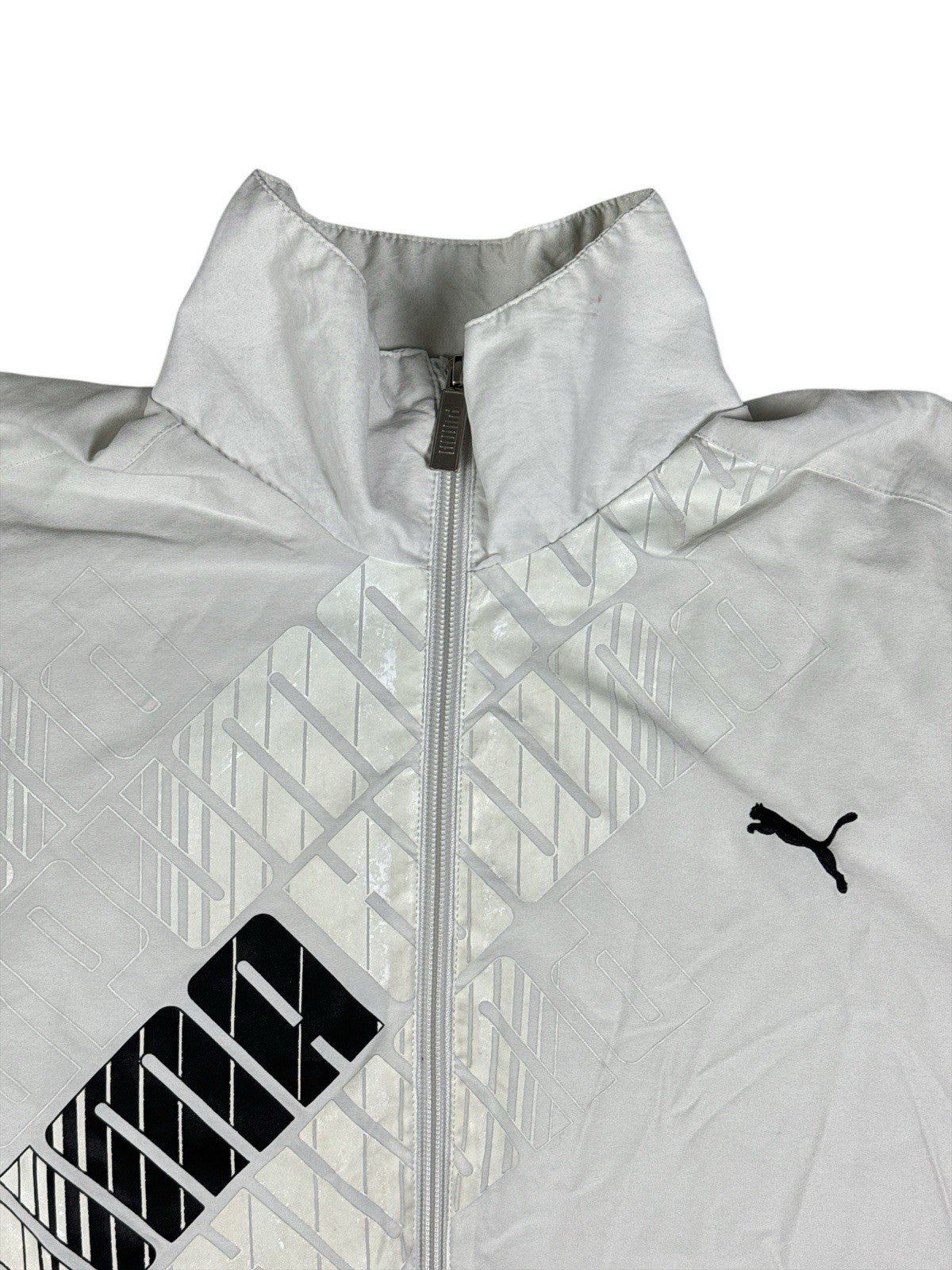 Puma Retro Lined Grey Track Jacket Large