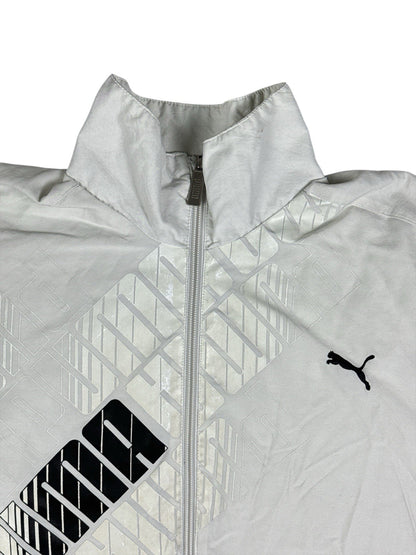Puma Retro Lined Grey Track Jacket Large