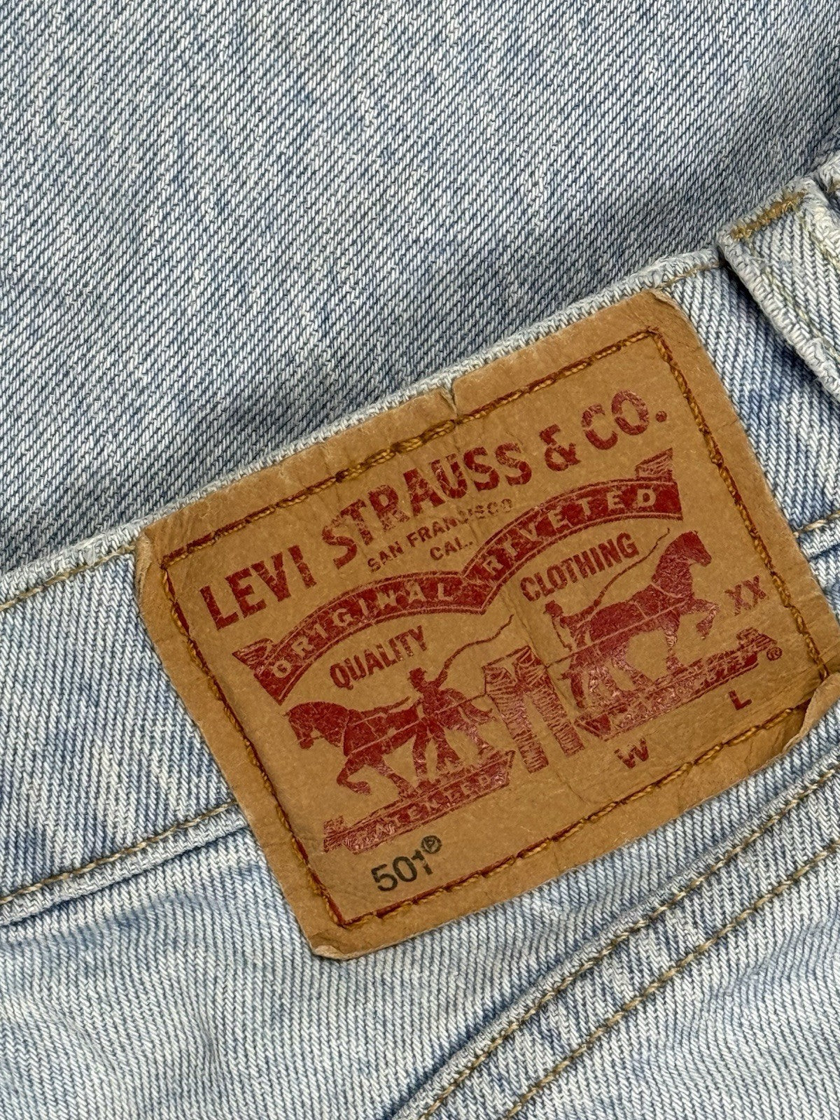 Levi's 501 Light Blue Straight Leg Denim Jeans 23W 32L