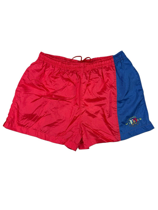 Wilson Vintage Red Nylon Swim Sport Shorts Large