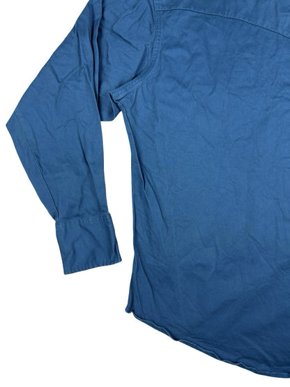 Wrangler Teal Blue Cowboy Cut Western Snap Twill Shirt XL