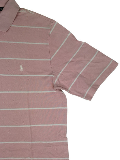 Polo Ralph Lauren Retro Pink Striped Golf Polo Medium