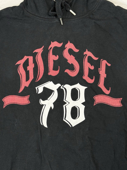 Diesel Black Print Logo Hoodie Small