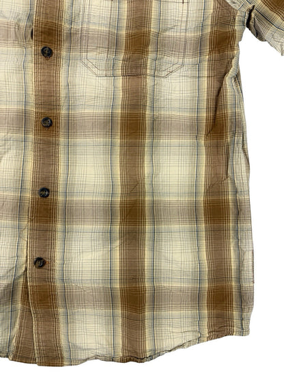 Carhartt Relaxed Fit Lightweight Beige Plaid Short Sleeve Shirt Medium