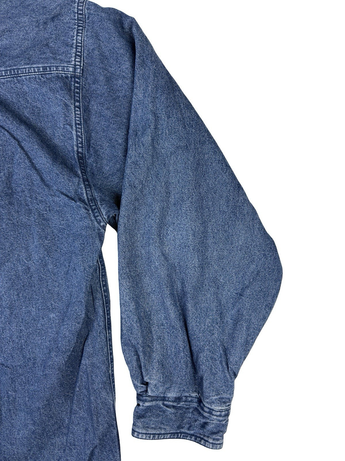 Sun River Vintage Blue Denim Fleece Lined Shirt Jacket Large