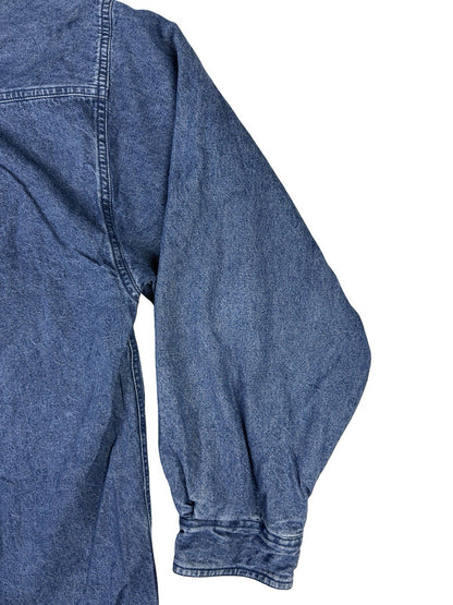Sun River Vintage Blue Denim Fleece Lined Shirt Jacket Large