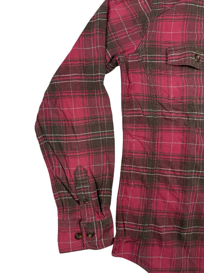 Carhartt Red Plaid Flannel Button Stretch Shirt Womens Small