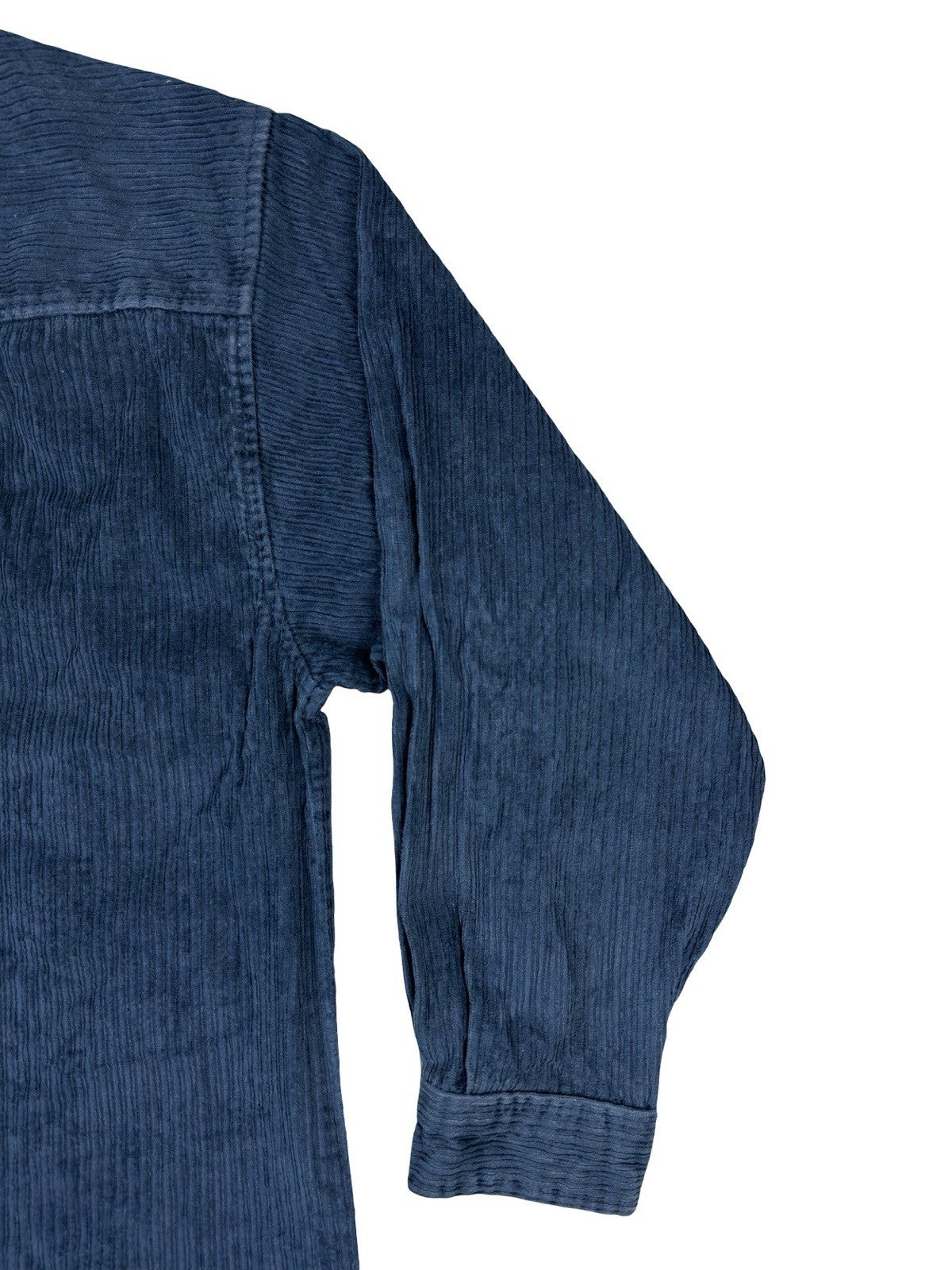 Property Retro Blue Corduroy Cotton Zip Shirt Jacket Large
