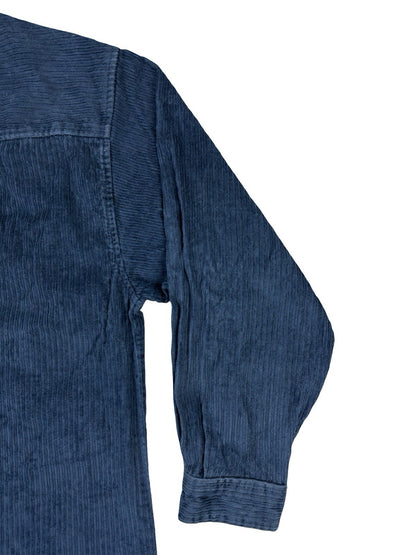 Property Retro Blue Corduroy Cotton Zip Shirt Jacket Large