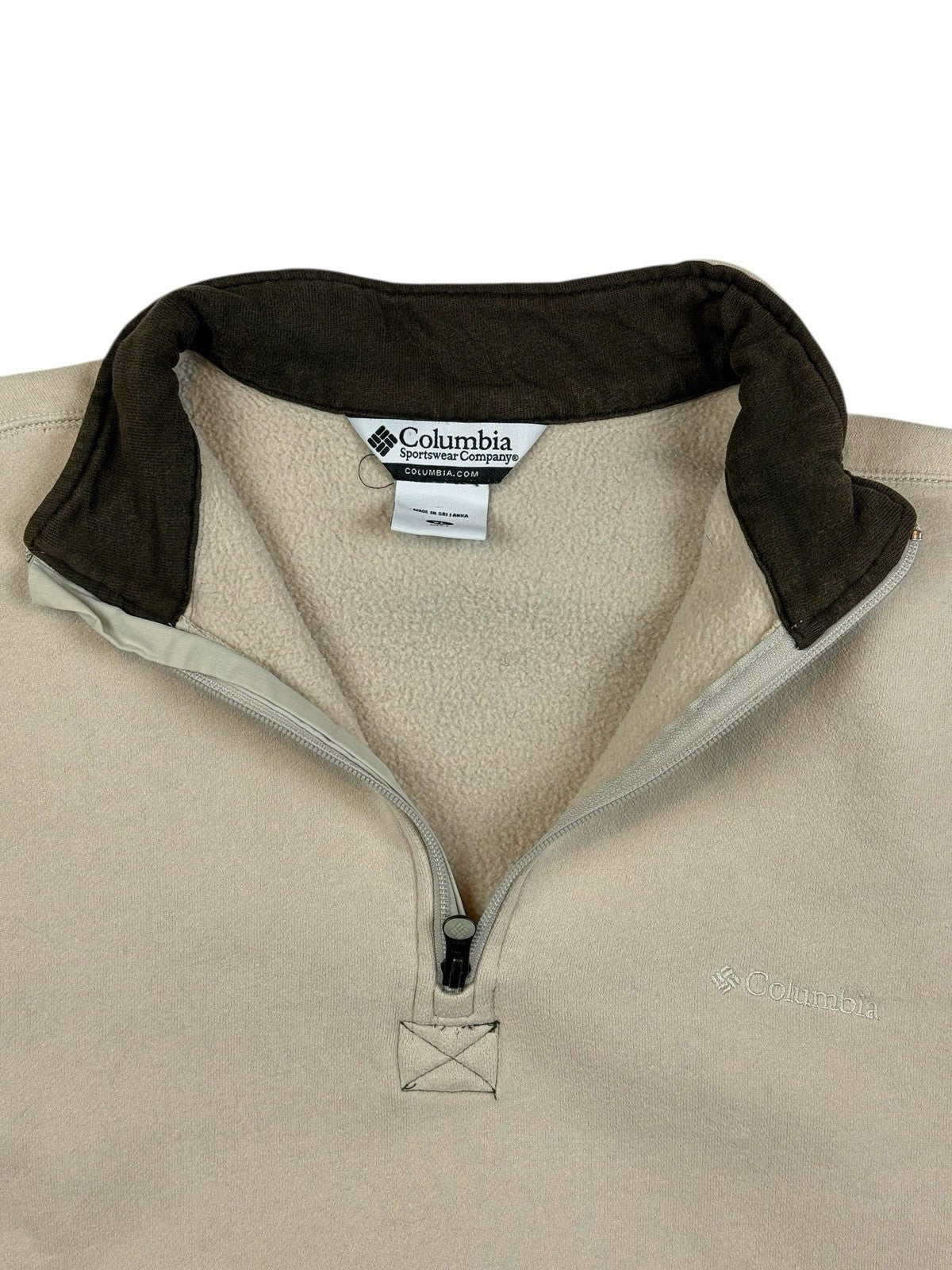 Columbia Retro Beige Fleece Lined 1/4 Zip Jumper XL