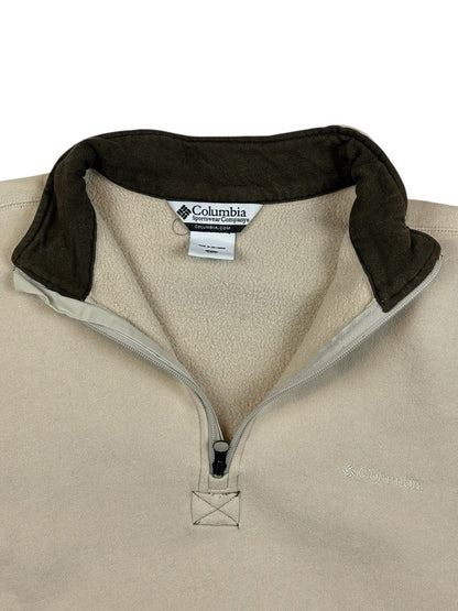 Columbia Retro Beige Fleece Lined 1/4 Zip Jumper XL