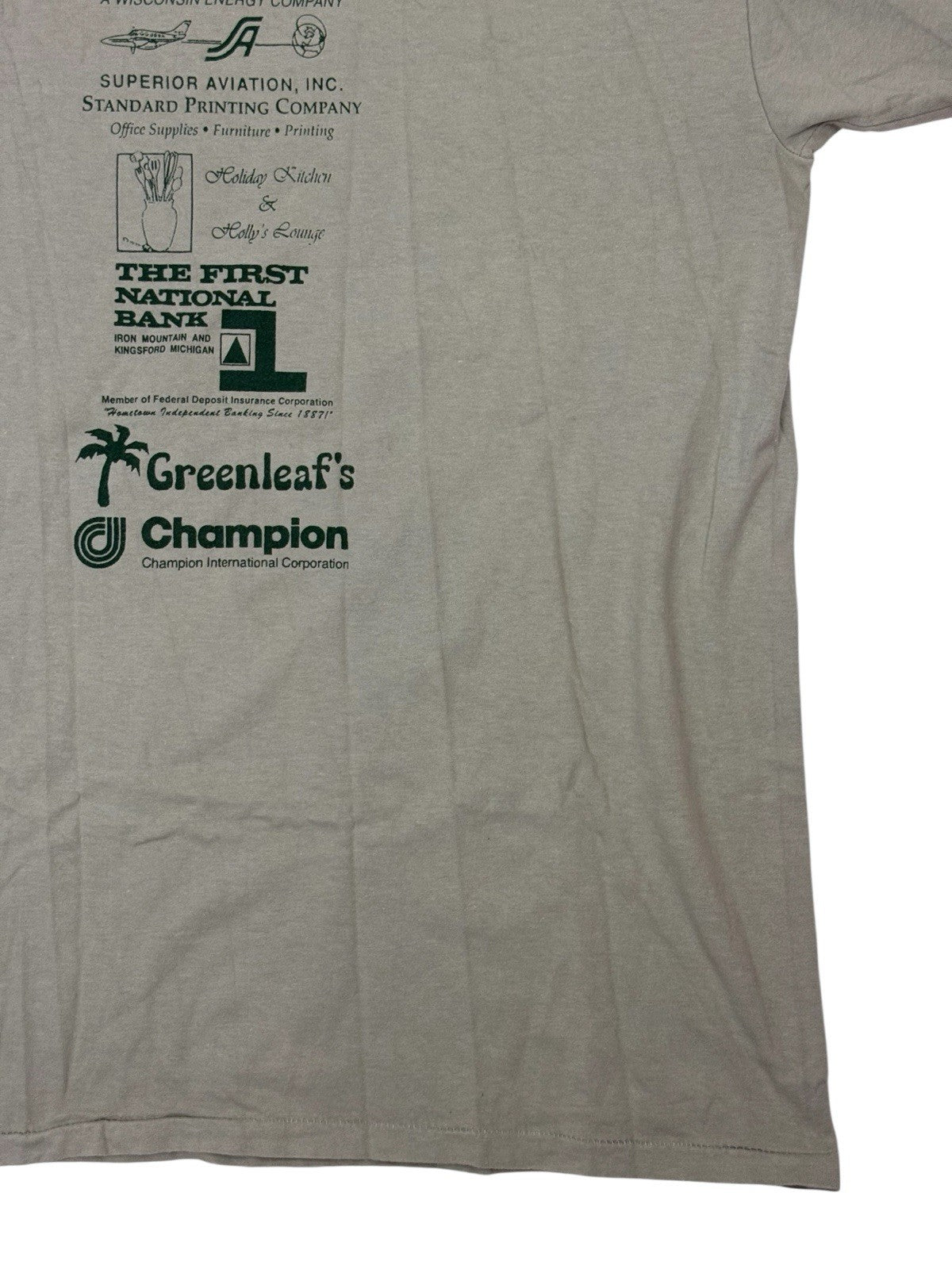 Vintage Green Cotton Michigan Triathlon '97 Americana Top XL