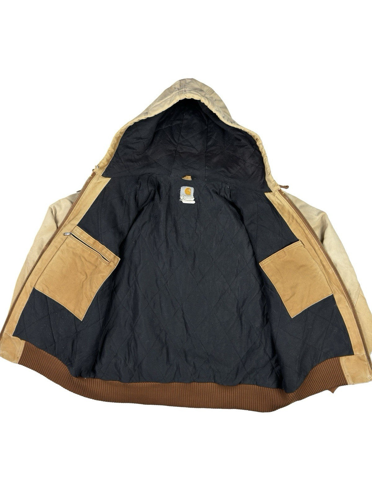 Carhartt J140 Brown Hooded Active Zip Workwear Jacket Large Regular