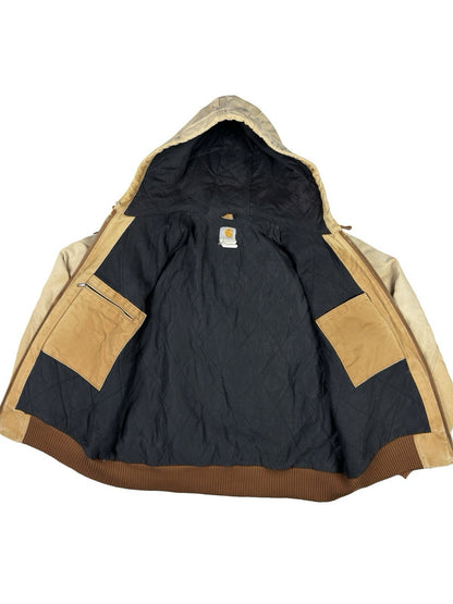 Carhartt J140 Brown Hooded Active Zip Workwear Jacket Large Regular