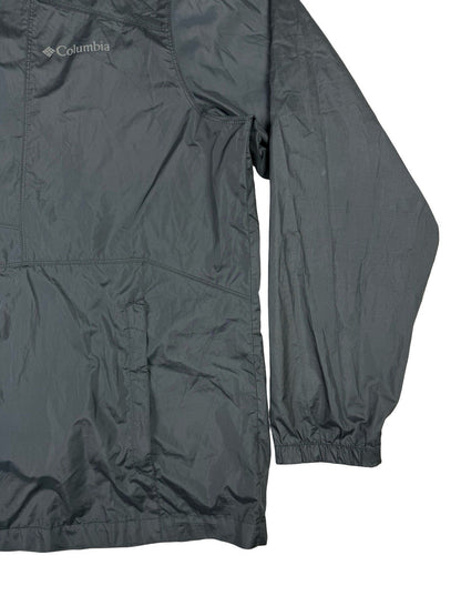 Columbia Grey Polyester Hooded Zip Rain Jacket XL