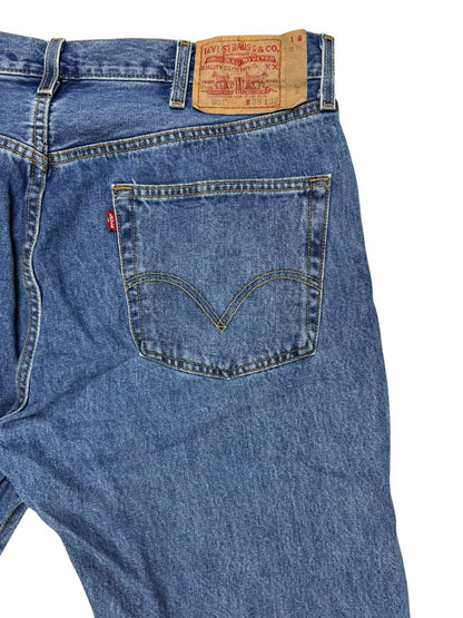Levi's 501 Retro Blue Straight Leg Denim Jeans 38W 32L