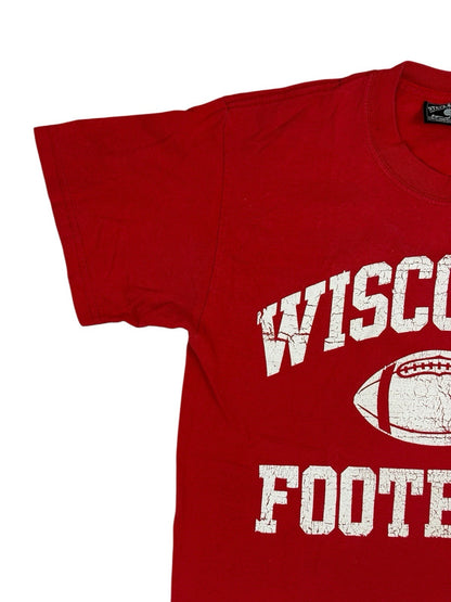 Wisconsin Football Retro Red American College Apparel Printed Top Small