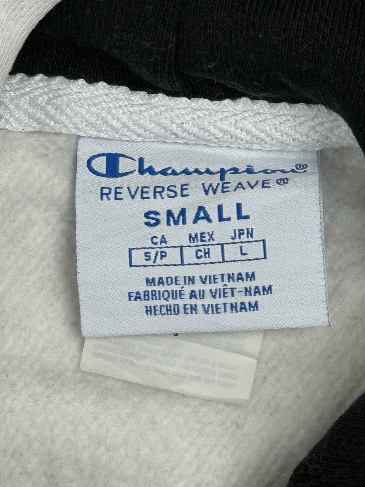 Champion Black Embroidered Colourblock Retro Hoodie Small