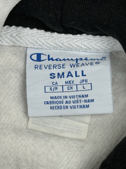 Champion Black Embroidered Colourblock Retro Hoodie Small