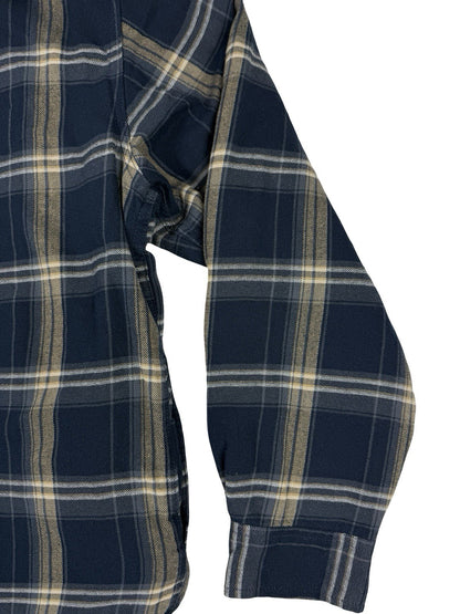 Wrangler Blue Plaid Fleece Lined Shirt Jacket Medium
