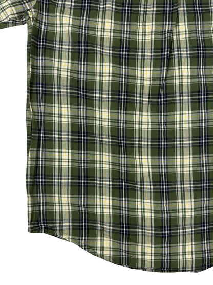 Carhartt Green Plaid Cotton Short Sleeve Flannel Shirt Small