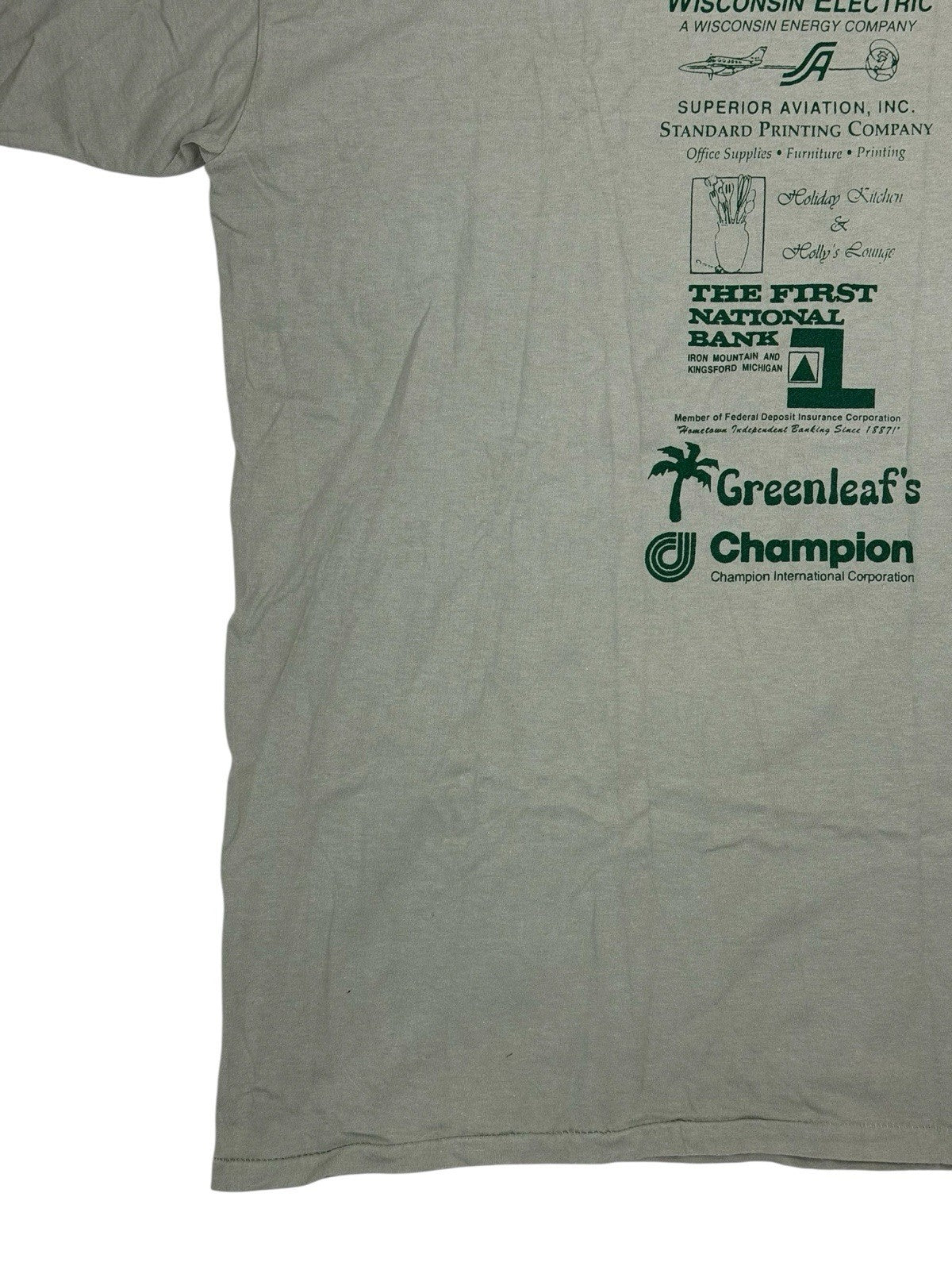 Vintage Green Cotton Michigan Triathlon '97 Americana Top XL