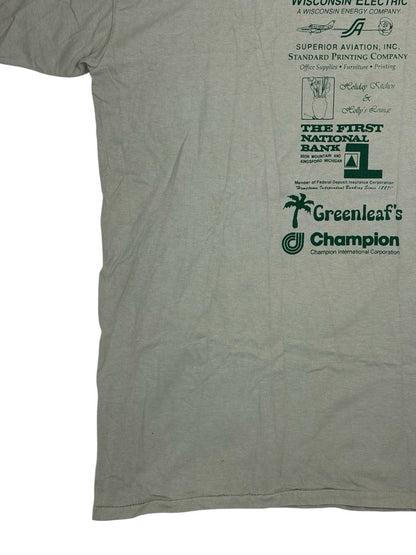 Vintage Green Cotton Michigan Triathlon '97 Americana Top XL