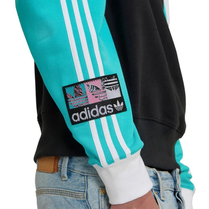 Adidas Originals Retro Black Crew 3-Stripe Sweatshirt Jumper New
