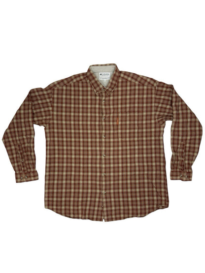Columbia Red Check Cotton Collared Shirt 2XL