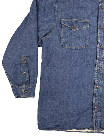 Levi's Blue Sherpa Fleece Lined Haywood Denim Button Shirt Jacket Large