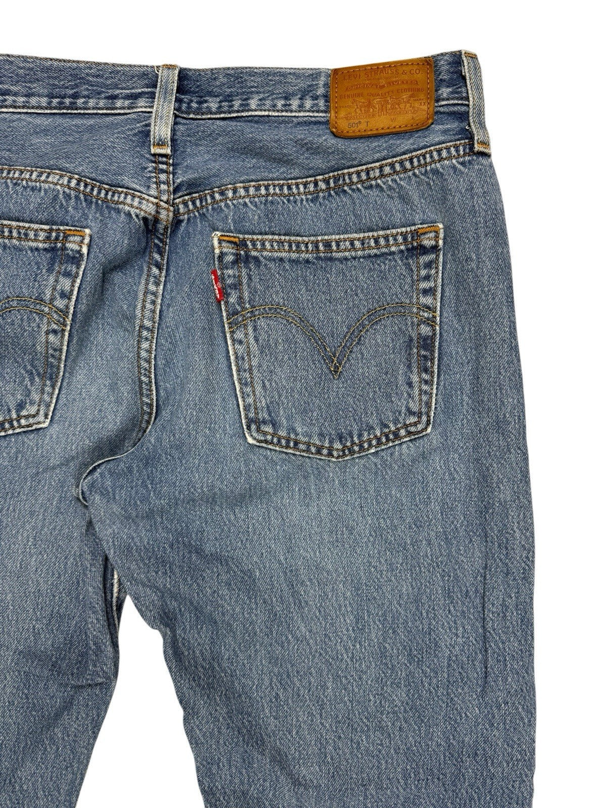 Levi's 501 Mid Wash Blue Straight Leg Denim Jeans 27W 28L