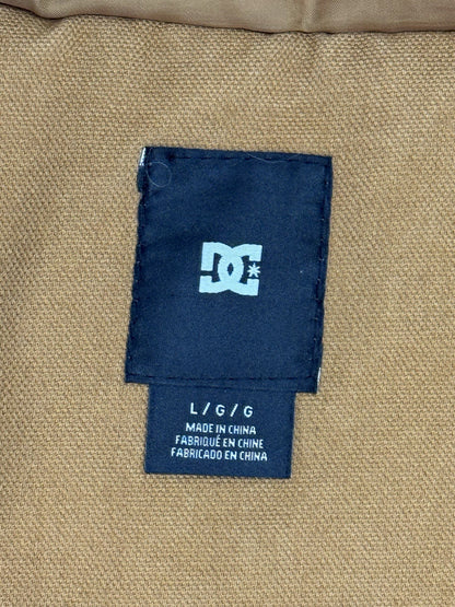 DC Brown Heavyweight Zip Hooded Insulated Denim Long Jacket Medium