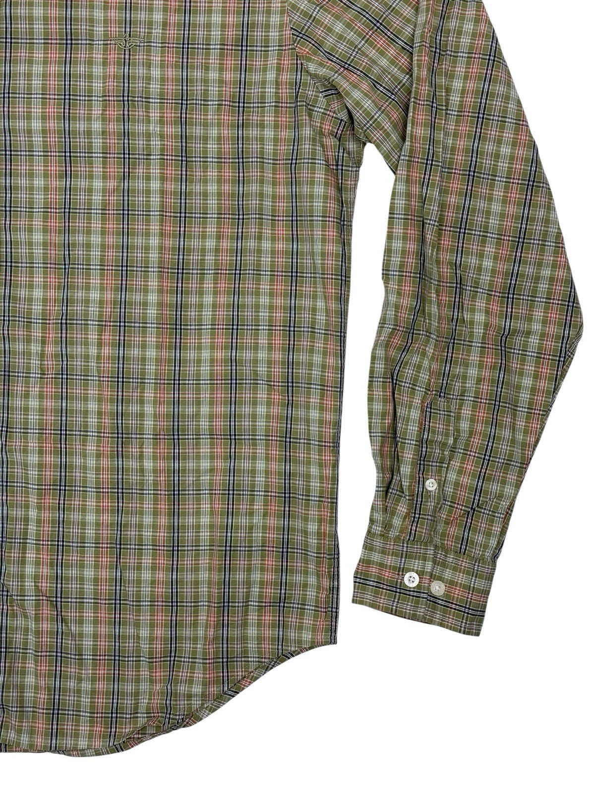 Dockers Green Plaid Collared Shirt XL