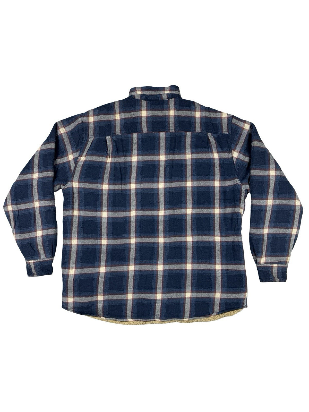 Wrangler Blue Plaid Fleece Lined Shirt Jacket Large
