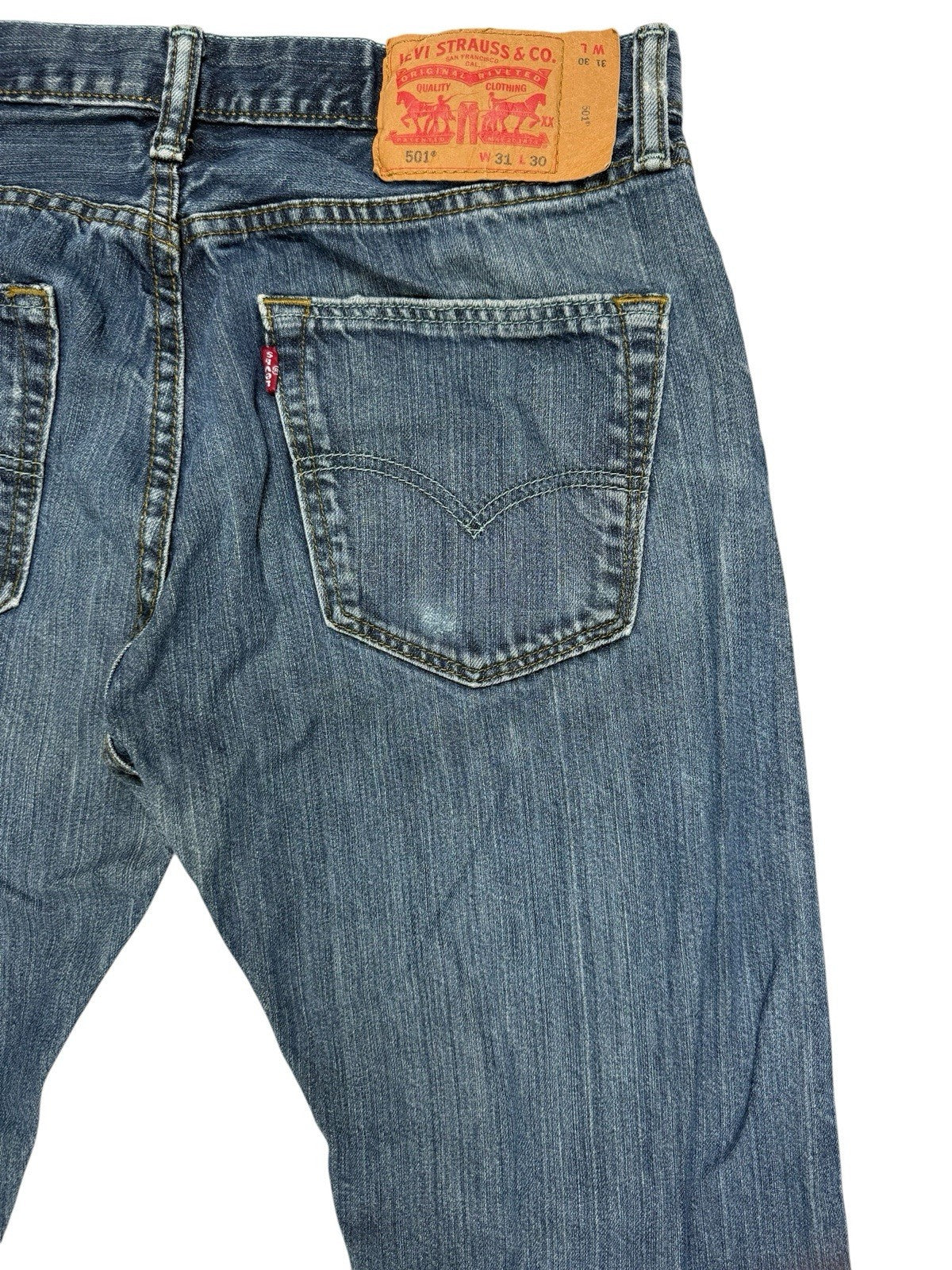 Levi's 501 Blue Straight Leg Denim Jeans 31W 30L